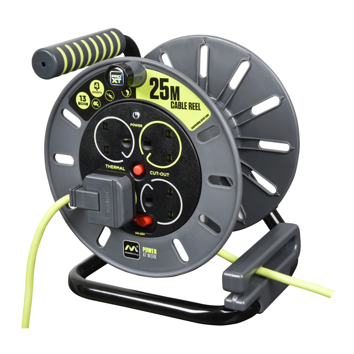 Masterplug 25m 4 Socket 13 Amp Cable Reel