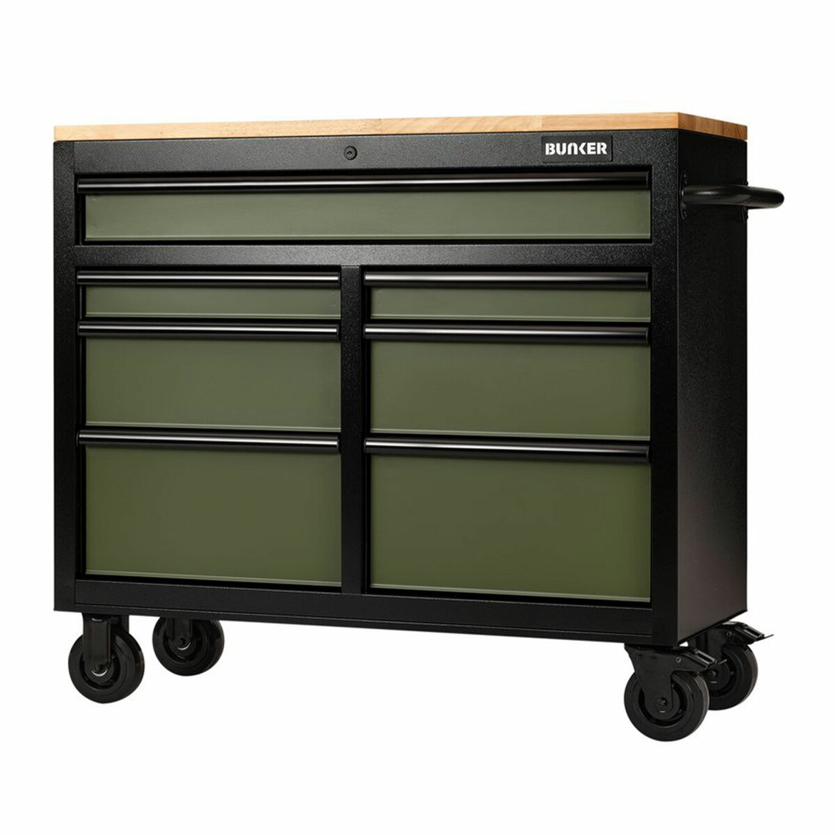 Bunkera 7 Drawer Trolley Green 41in