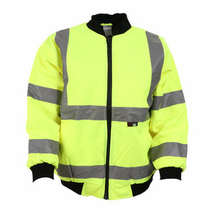 Hi Viz Kids Bomber Jacket Fluro Yellow 10-12