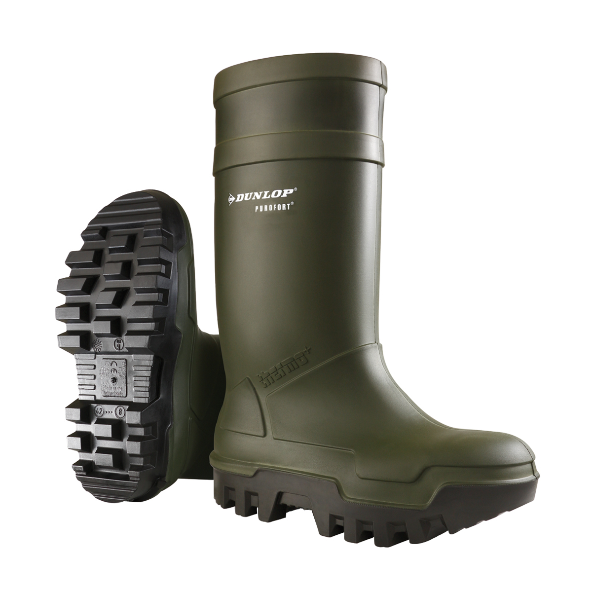 Dunlop Purofort Thermo Plus Safety Green Wellington UK11