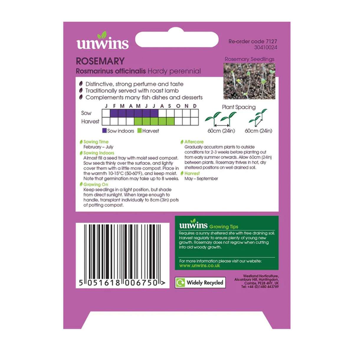 Unwins Seed Herb Rosemary