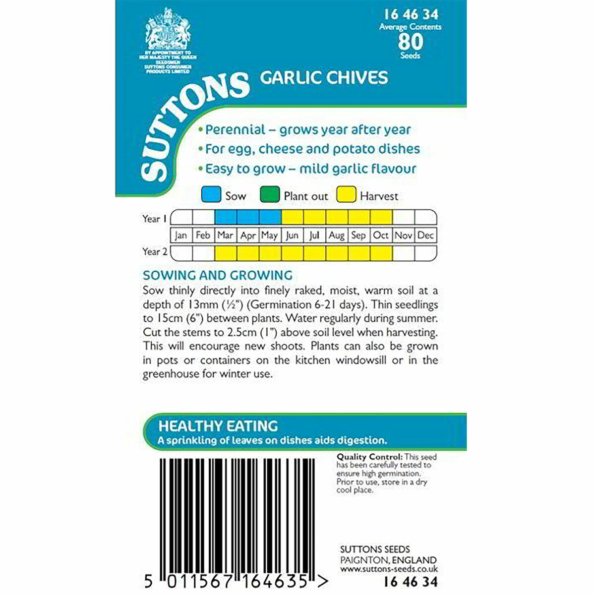 Suttons Seed Herb Seed - Garlic Chives