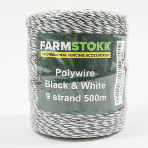 Farmstokk Polywire Black & White 9 Strand 500m