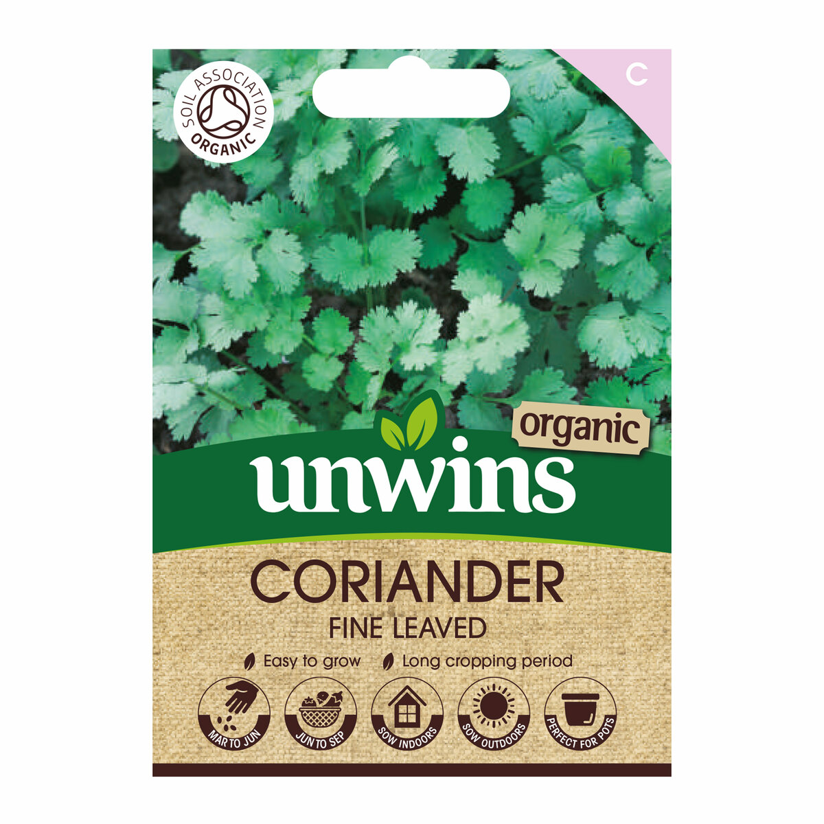 Unwins Organic Herb Coriander Leaved